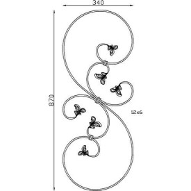 VOLUTE À FEUILLE EN PLAT DE 12 X 6, 870 X 340 - www.esse.fr