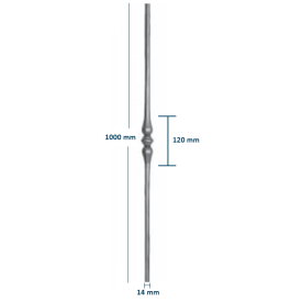 BARREAU SIMPLE - DIAMETRE 14 - 1000 X 30 MM - www.esse.fr