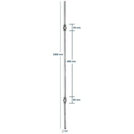 BARREAU DOUBLE DIAMETRE 12, 1000 X 25 - www.esse.fr