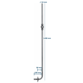 BALUSTRE COUDÉE ET ROSACE H1200 - FER FORGE - - www.esse.fr