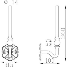 BARREAU ÉQUERRE DE RAMPE AVEC BOULE Ø 14, 180 X 95 - www.esse.fr