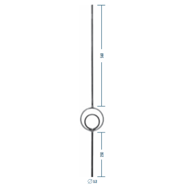 BARREAU CERCLE DOUBLE - HAUTEUR 950X135 - Ø12 - www.esse.fr