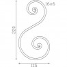 VOLUTE EN S À NOYAU, PLAT 16X6, ACIER, 290X115 MM - www.esse.fr