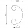 VOLUTE C À NOYAUX PLAT 20 X8 FER FORGE 370 X 220 - www.esse.fr