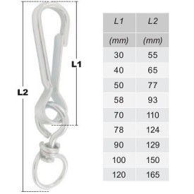 MOUSQUETONS SIMPLEX AVEC TOURET ACIER ZINGUÉ 30 À 120