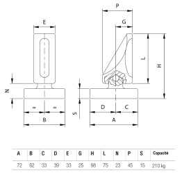 PIVOT SPHÉRIQUE SUR PLATINE À SOUDER