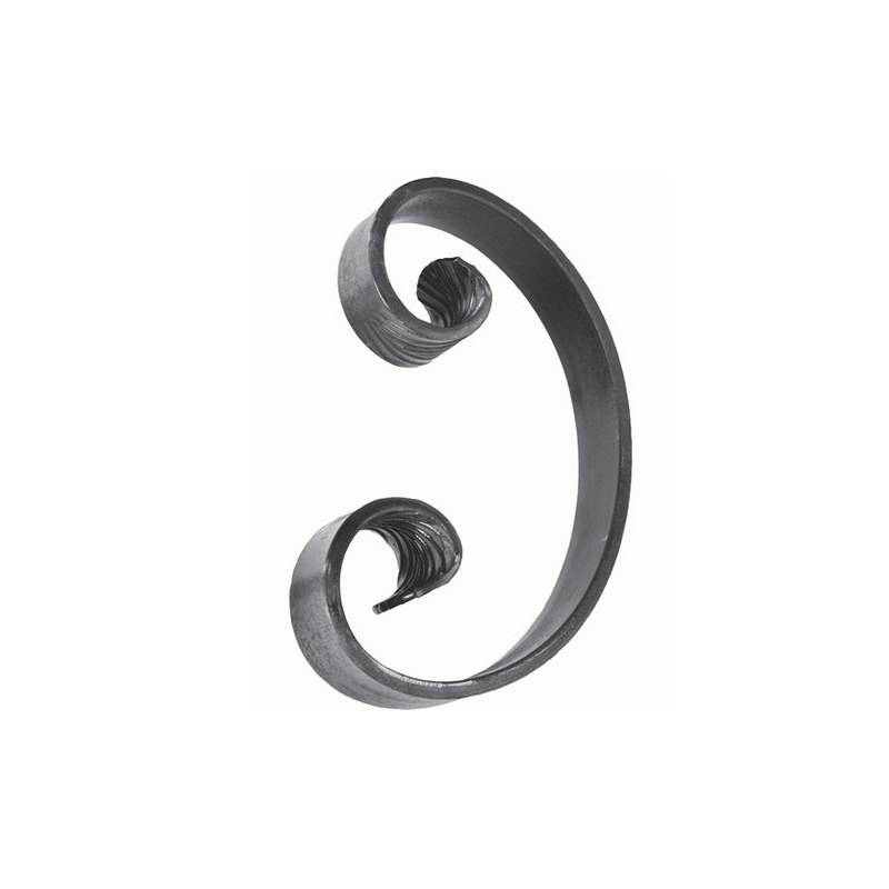 VOLUTE ACIER FORGÉ À CHAUD EN C 250x150 FER PLAT 40X8 - www.esse.fr