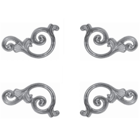 DÉCOR D'ANGLE ALUMINIUM 4 ÉLÉMENTS VOLUTES FONTE ALU - www.esse.fr