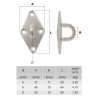 ANNEAU PLATINE A VISSER LOSANGE FIXATION CABLE INOX 316 - www.esse.fr