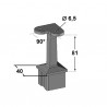 SUPPORT TUBE CARRÉ 40X40 ÉPAISSEUR 2 ANGLE 90° INOX 316 - www.esse.fr