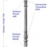 BARREAU DÉPART RAMPE FONTE ET ACIER HAUTEUR 735 M16 - www.esse.fr