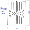 PANNEAU COMPOSÉ 1000x740 BOULE CENTRALE ACIER FORGÉ - www.esse.fr