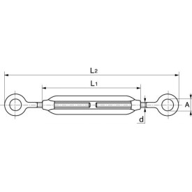 TENDEUR INOX AISI 316 À 2 ANNEAUX INOXYDABLE M5 À M20