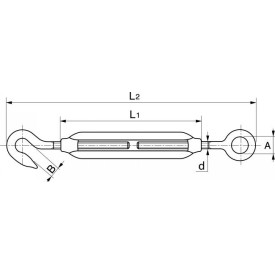 TENDEURS INOX 316 ANNEAU CROCHET INOXYDABLE M5 À M20