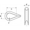 Cosse-cœur légère acier inoxydable câble Ø2 à Ø20