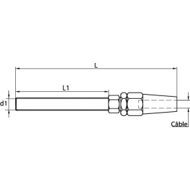 FIXATION TENDEUR CÂBLE Ø3 À Ø12 M5 À M20 INOX 316